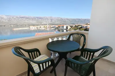 Image de Garçonnière avec la terrasse et la vue sur le mer Vinjerac, Zadar (As-3248-k)