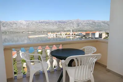 Image de Garçonnière avec la terrasse et la vue sur le mer Vinjerac, Zadar (As-3248-l)
