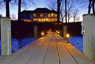 Image de Beau, plan d'étage ouvert, magnifique coucher de soleil, piscine Waterside, Pier, 6 + ac