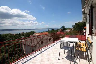 Image de Appartement d'une chambre avec la terrasse et la vue sur le mer Starigrad, Paklenica (A-6431-a)