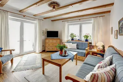 Image de Ferienwohnung Nr. 01 \"Watzmann\" für 1-2 Pers. , ca. 54 qm, Schlafzimmer, Wohnraum, Küche, Terrasse