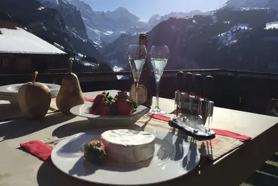 Image de Superbe chalet de ski et de marche avec une vue exceptionnelle