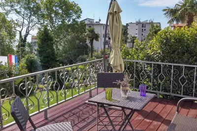 Image de Villa Allegra à Lovran, Appartement Économique 103, Terrasse privée-Vue mer