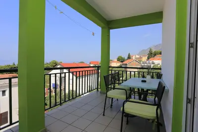 Image de Garçonnière avec la terrasse et la vue sur le mer Gradac, Makarska (As-2784-e)