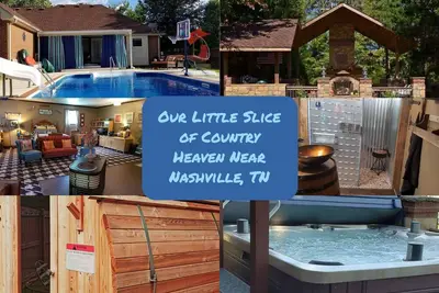 Image de Plaisir au soleil - foyer extérieur, piscine d'eau salée, bain à remous, sauna et bien plus encore