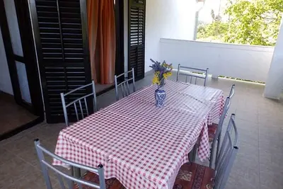 Image de Appartement de deux chambres avec la terrasse et la vue sur le mer Kampor, Rab (A-15144-b)