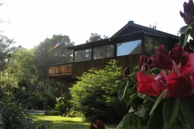 Image de Ressourcez-vous sur la magnifique côte de Mendocino. Spa dans un bosquet de séquoias