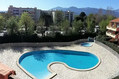 Image de T2 moderne avec piscine et parking à Argelès-sur-Mer