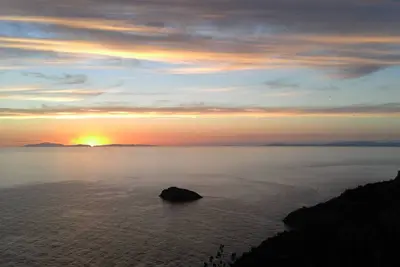 Breathtaking scenario of the Islands of Giglio, Montecristo, Corsica and Elba.