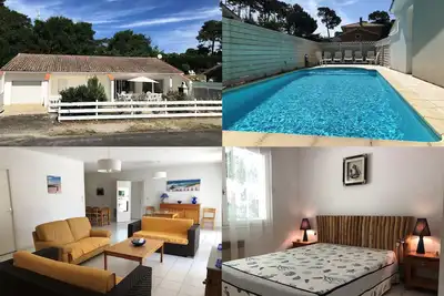 Image de Villa 4 chambres avec piscine à 400 mètres de la plage 10 personnes