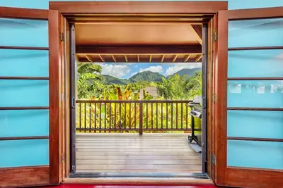 Image de Chutes d'eau Hanalei et vue sur la montagne, WiFi gratuit, A / C dans les chambres