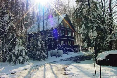 Image de Nordic chalet Haus niché dans les bois sereines de Ski Brule Village