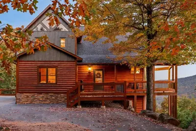 Image de Vue imprenable sur la montagne dans cette location de vacances dans les Blue Ridge Mountains.
