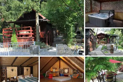 Image de Maison de bois avec piscine d'hydromassage extérieure située près d'Opatija, Rijeka