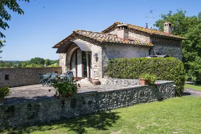 Image de Délicieuse et typique ancienne grange convertie en maison de vacance dans le Chianti, région idéale pour visiter les principales villes historiques de Toscane.