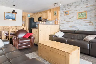 Image de Luxe 2 pièces, ski aux pieds, balcon vue pistes