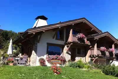 Image de Chalet 6 pers, 3 chambres, vue sur la Chaine du Mont-Blanc, proche Megève.