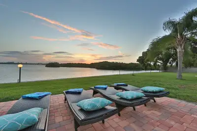 Image de Oceanfront maison w / coucher de soleil sur la baie de Sarasota