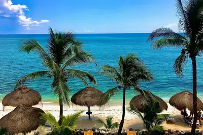 Image de Ocean Front Condo sur la plage d'Akumal, N Akumal, sur la plage, vue imprenable sur l'océan