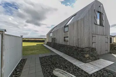 Image de Barn House par la rive dans le sud de l'Islande - avec bain Ă remous