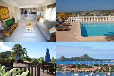 Image de 2 suites luxueuses et modernes avec 1 chambre et vue imprenable sur l'océan et la marina à des prix incroyables