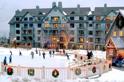 Image de Spacieux 4Br / 4Bth Lodge Avec Ice Skating Pond, piscine chauffée, 2 min à pied de ski