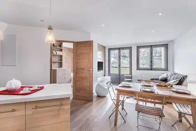 Appartement 3 pièces au centre de Megève, balcon, proche télécabine, Wifi, idéal pour 4 personnes