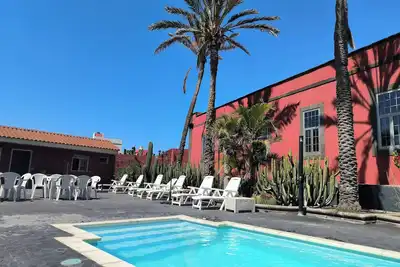 Image de Villa face à la mer, Piscine climatisée dans une Finca de Plataneras.