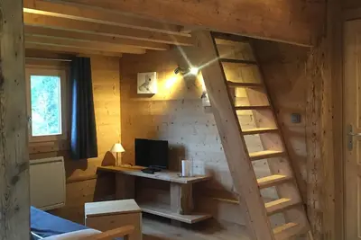 Image de Petit chalet avec vue imprenable sur le Mont-Blanc, Ă 5 min des pistes de ski