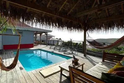 Image de Villa neuve avec piscine, vue magnifique sur la mer des caraibes, 1' de la plage