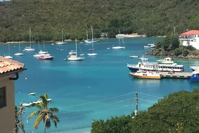 Image de Great Cruz Bay location, à pied de la ville, très privé, grande terrasse / porche extérieur