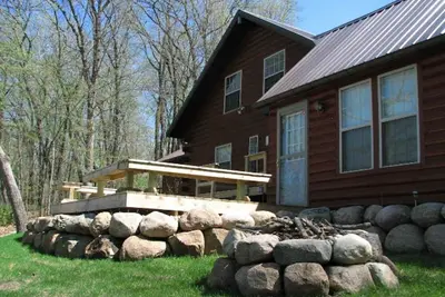 Image de Belle maison en rondins, avec vue imprenable sur Big Pine Lake près de Perham, Mn.
