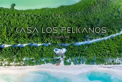Image de Villa de luxe en bord de mer sur la plage privée blanche et vierge du Sian Ka'an, Tulum