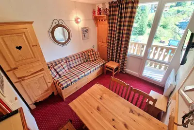 Image de Studio en plein coeur de la station pour 4 personnes avec balcon, casier à skis et baignoire