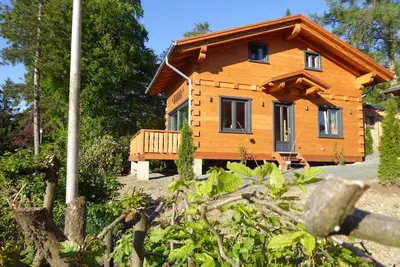 Image de Chalet 5 étoiles en bois rond avec sauna + cheminée dans les Alpes - style chalet, \"cabane\" bien-être
