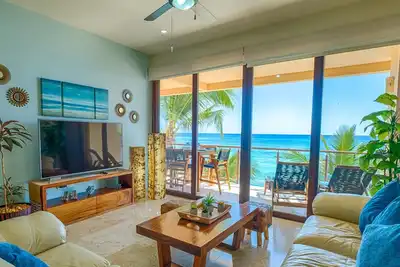 Image de Superbe condo neuf en bord de mer à Akumal avec piscine, climatisation et Wifi