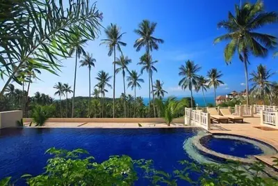Image de Villa mitoyenne de 2 chambres à coucher, mangifique vue mère, 2 grandes piscines