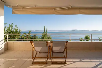 Nouvelle Liste - Appartement à la plage, balcon avec vue sur la mer, près de Nauplie, Mycènes, Épidaure