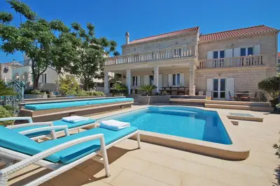 Beachfront Villa Korkyra with Pool