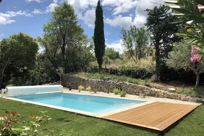 Image de Rare! Mas en pierre 4 ch /2 sdb, jardin, piscine chauffée, au cœur de Goudargues