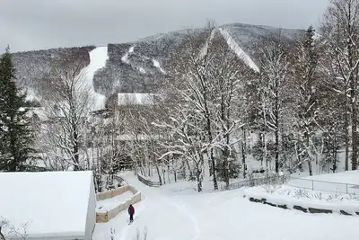 Image de Vues sur les pistes Premier, Ski-on / Off, Unité supérieure améliorée, Plafonds voûtés, Cheminée