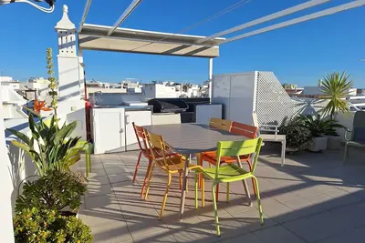 Image de Olhão Roof Top Cœur historique, vue mer panoramique à 360°.
