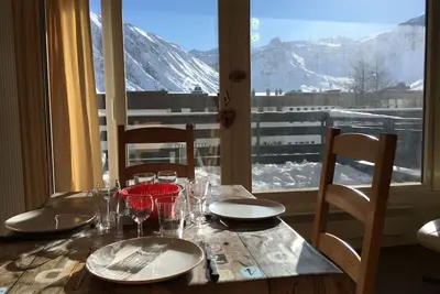 Image de Tignes Le lac skis aux pieds 4 pers Bec Rouge grande terrasse
