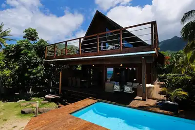 Image de Villa Maharepa Beach by Enjoy Villas Moorea, Plage de sable blanc + Piscine