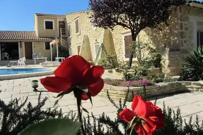 Image de Maison proche Mer - Piscine privée - Campagne - en Languedoc - 15 personnes