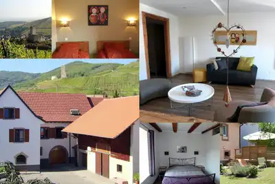 Image de 4*charme, près Colmar, Eguisheim, Riquewihr, route des vins, jardin, parking clos