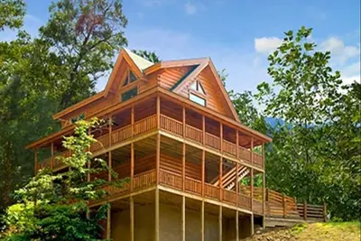 Image de Luxe, piscine communautaire, 4 très grands lits, Wi-fi, Pigeon Forge, tyrolienne, 8 couchages +