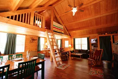 Image de Lakeside Pine Cone Cabin avec plage privée de 30 'et quai, cheminée, kayaks