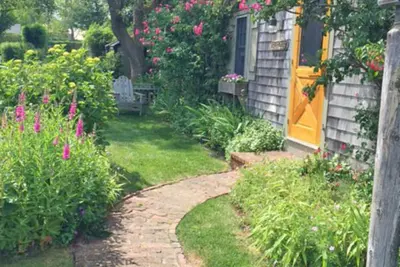 Cottage recouvert de roses de luxe