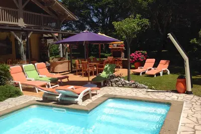 Image de A 180m de la plage principale, très agréable villa avec piscine chauffée privée